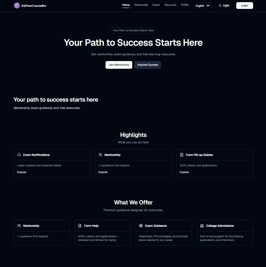 Ask Your Counsellor — Connecting students with experts through a streamlined guidance ecosystem